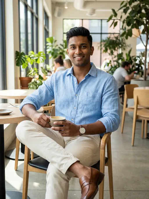 AI-styled Date / Social outfit — look 6 generated by Style Math AI