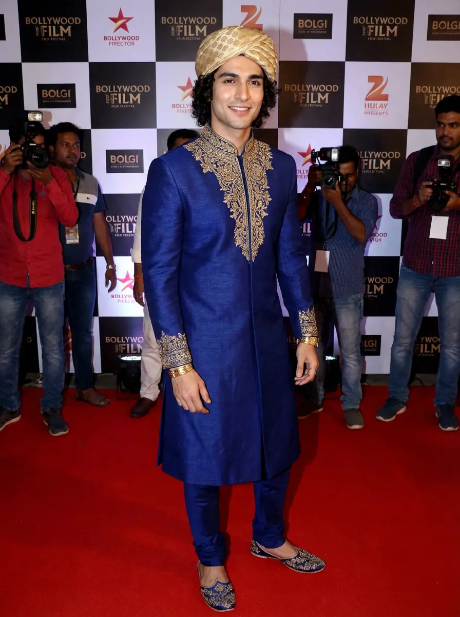 Bollywood Red Carpet — A glamorous red carpet look inspired by Deepika Padukone at Cannes — flowing gown with Indian embroidery details